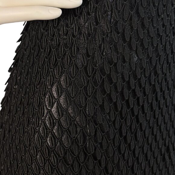 ML Monique Lhuillier Textured Fringe Sheer Cocktail Evening Dress Black Size 2 - Picture 6 of 11